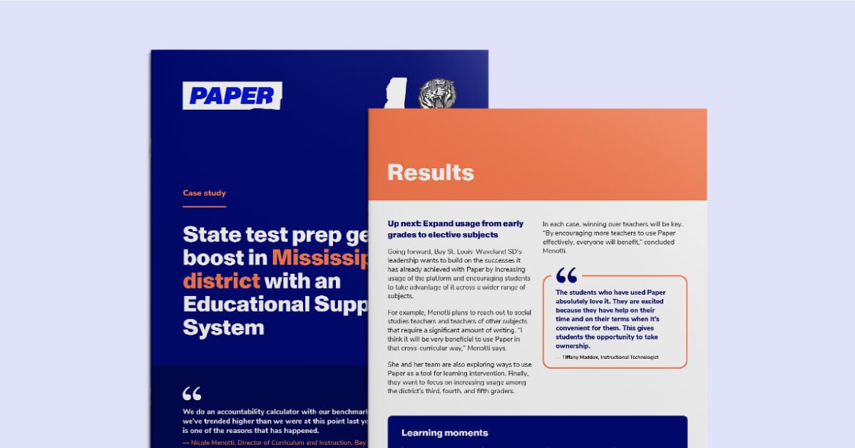 State test prep gets a boost in Mississippi district with an Educational Support System